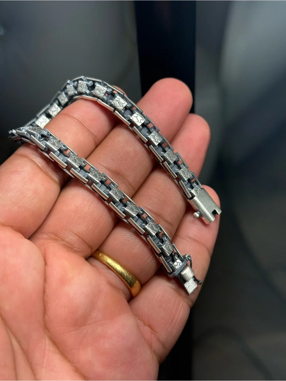 925 Sterling Silver Handmade Black Oxidized Bracelet 8.9